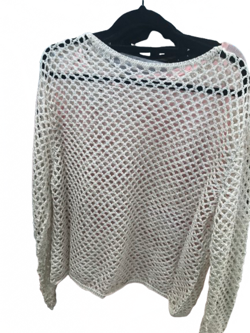 Crochet knit top with sleeves - two colours available Crochet knit top with sleeves - two colours available