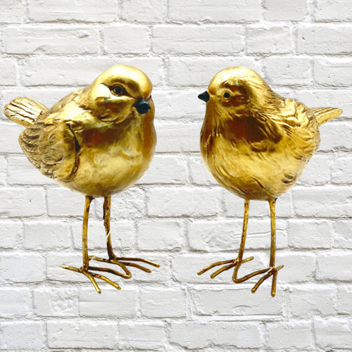 Torbina Birds Gold Polyresin -2 Assorted (price per each)