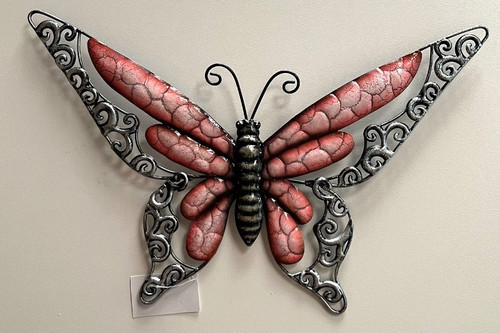 Butterfly Metal Wall Art Pink