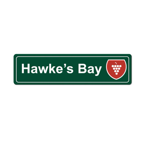 Green Hawkes Bay Hanging Road Sign Green Hawkes Bay Hanging Road Sign