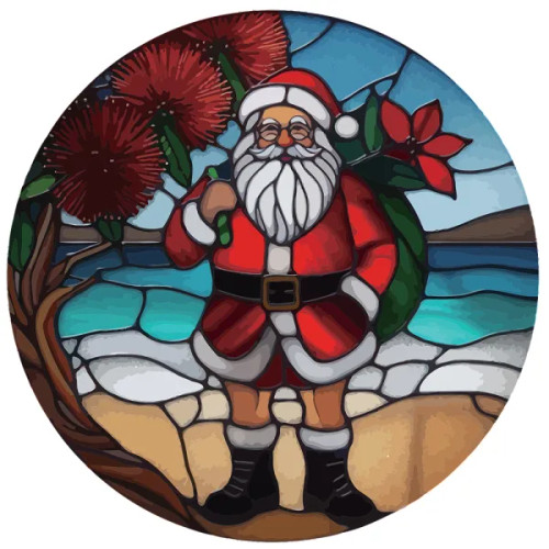 Santa Stained Glass Hanger
