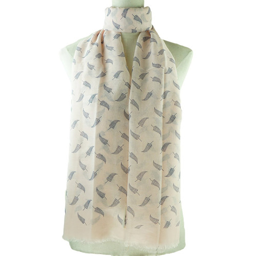 Pink Scarf With Fern Design Pink Scarf With Fern Design