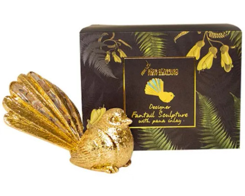 Polyresin Gold Fantail With Paua Polyresin Gold Fantail With Paua