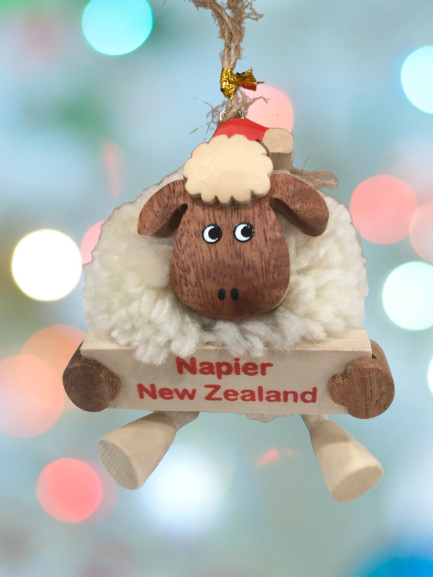 Napier Pom Pom Sheep Christmas Hanging Decoration