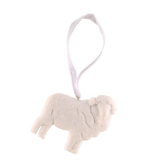 Clay Sheep White Glitter Christmas Tree Decoration Clay Sheep White Glitter Christmas Tree Decoration