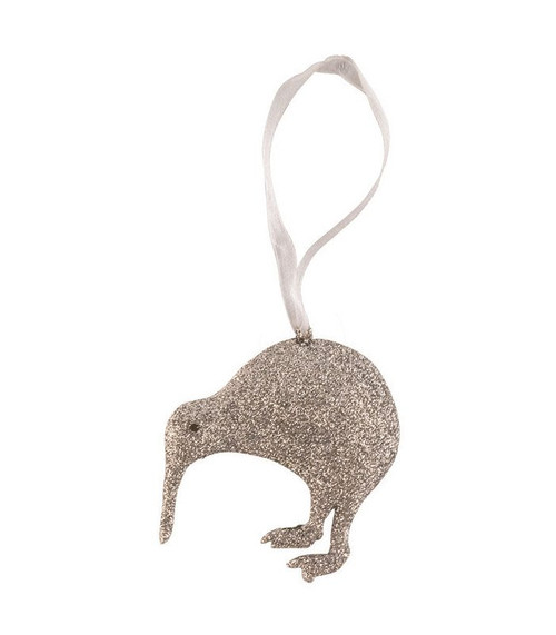 Clay Kiwi Silver Glitter Christmas Tree Ornament Clay Kiwi Silver Glitter Christmas Tree Ornament