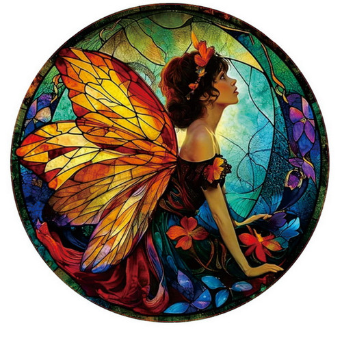 Fairy and flowers suncatcher