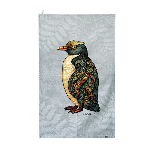NZ Hoiho (Yellow Eyed Penguin) on 100% cotton tea towel NZ Hoiho (Yellow Eyed Penguin) on 100% cotton tea towel
