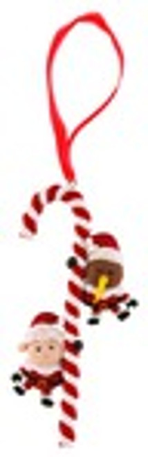 Clay Candy Cane Kiwi And Sheep Christmas Tree Ornament