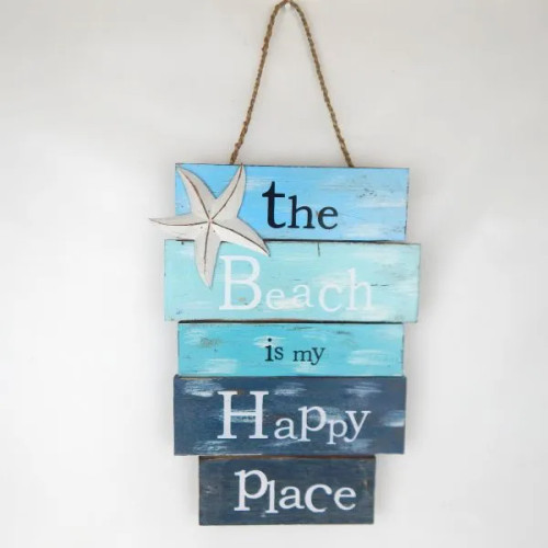Wooden Sign The beach is my happy place