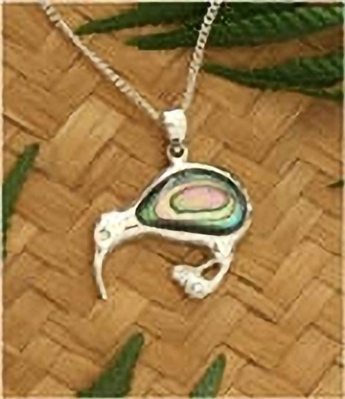 Kiwi NZ Paua Sterling Silver Pendant & Chain