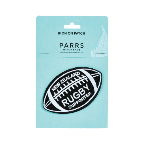 NZ Rugby Supporter rugby ball iron-on patch