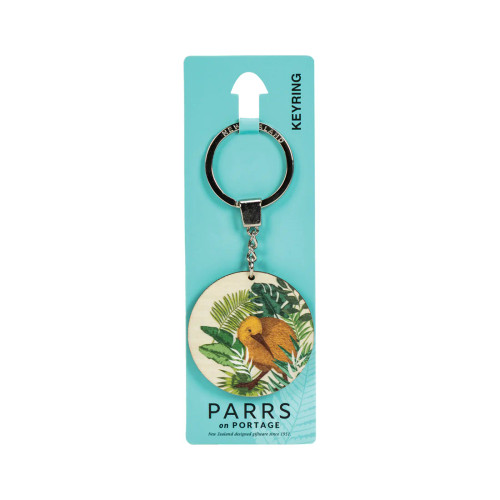 Tropical Kiwi Wooden Keyring