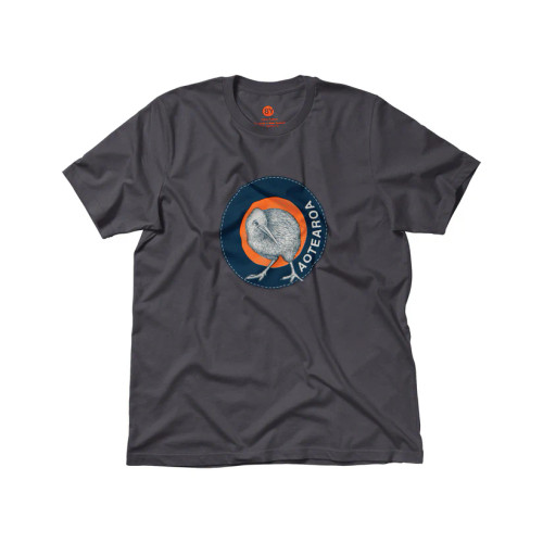 Kiwi in Orange and Blue stripe circle kids size T-Shirt (4 sizes)