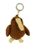 Crochet kiwi souvenir keyring, approximately 13cm tall