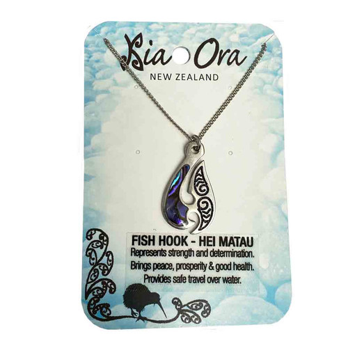 Pewter pendant with paua -Hook