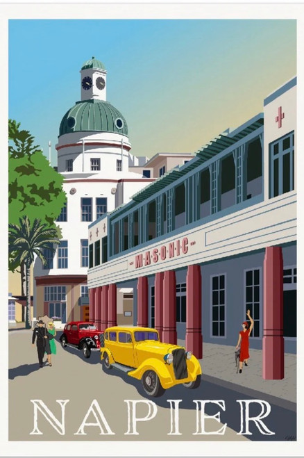 Napier New Zealand Print Masonic and Dome