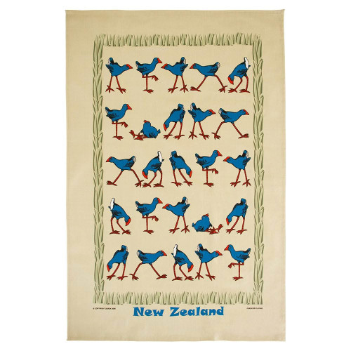 Pukeko Playing Tea Towel 100% Cotton