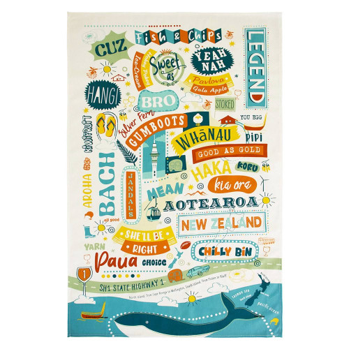 Kiwi Lingo Tea Towel 100% Cotton