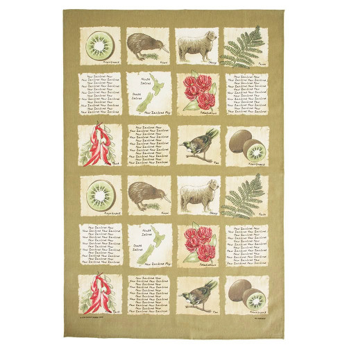 New Zealand Harvest Tea Towel 100% Cotton