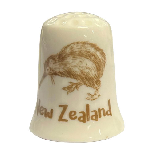 NZ souvenir thimble with kiwi design