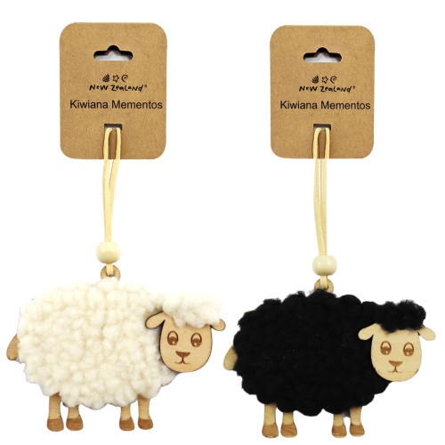 NZ Ornament Woolly Sheep 9cm 2 Assorted