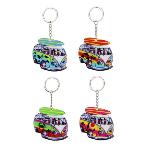 Acrylic Campervan Key Ring- 4 Assorted