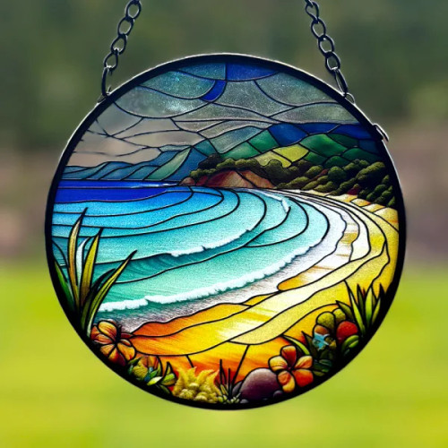 Beach Stained Glass Hanger
