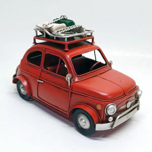 retro style Red Bambina metal ornament