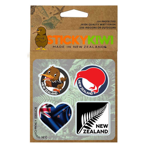 Set of 4 NZ souvenir stickers