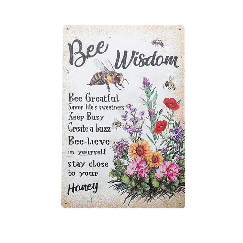 Tin Sign- Bee Wisdom
