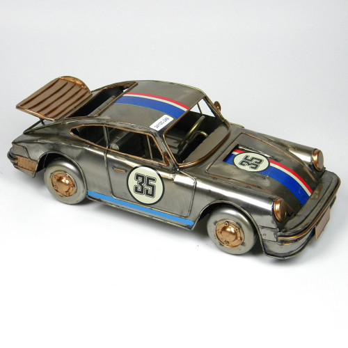 Retro style metal Silver Porsche
