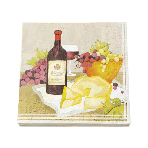 Paper napkin pack of 20 -Wine And Cheese
