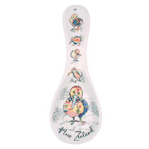 Quilted Kiwi Ceramic Spoon Holder