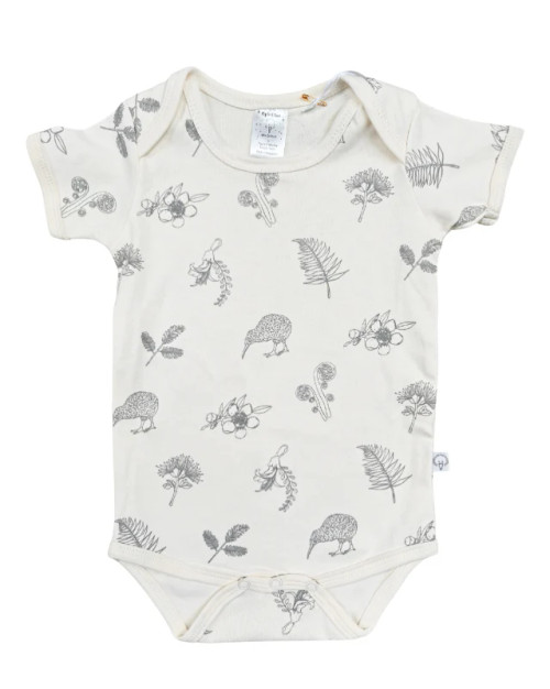 Sketch Kiwi Cream Romper - short sleeved