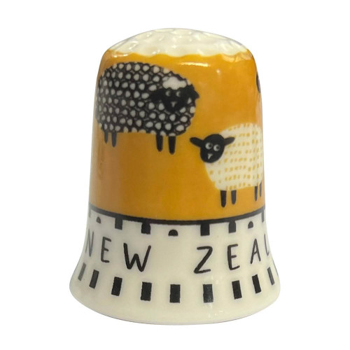 NZ Souvenir Ceramic Thimble - Counting Sheep