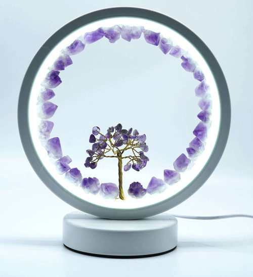 Amethyst LED USB Lamp with Gemstone Tree