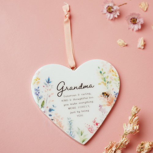The Cottage Garden Floral Hanging Heart – Grandma