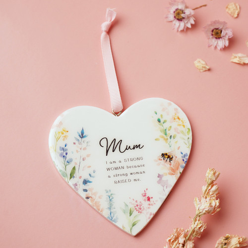 The Cottage Garden Floral Hanging Heart – Mum