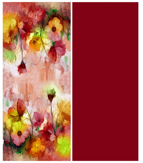 Red and orange floral warm scarf