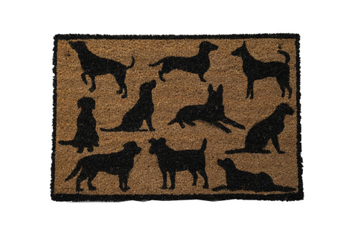 Dog Silhouette Coir Door Mat – Outdoor Welcome Mat for Dog Lovers