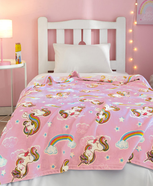 Glow In The Dark Unicorn Throw