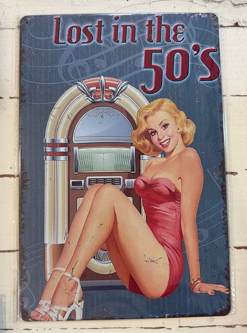 Retro Tin Sign-Lost In The 50's