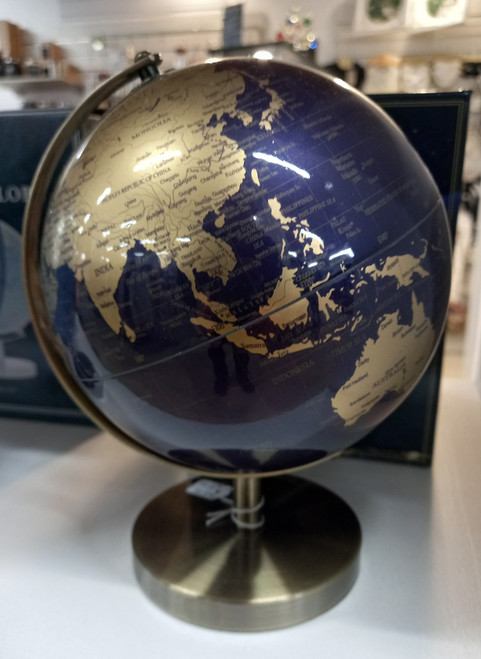 Navy Blue and silver 20cm globe
