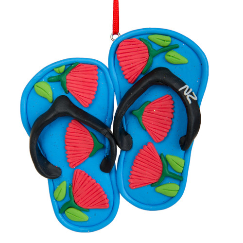 Nz Christmas Pohutukawa Jandal Ornament