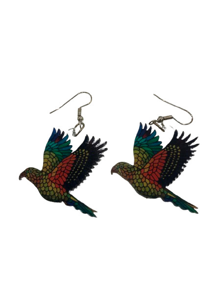 NZ souvenir native bird earrings - Kea