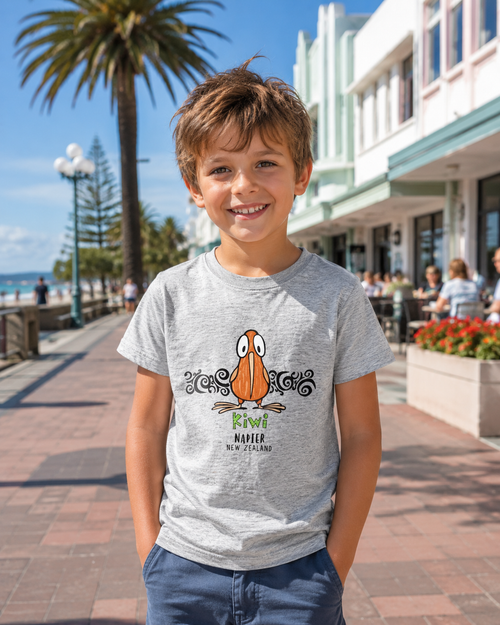 NZ Big Eyed Kiwi Kids T-shirt