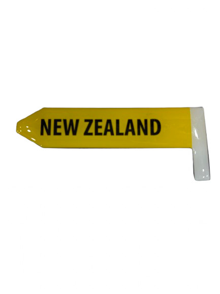 Yellow New Zealand road sign souvenir fridge magnet