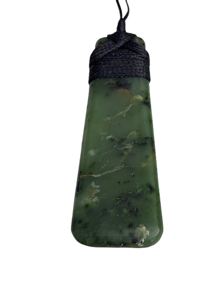Slim NZ Greenstone toki on cord