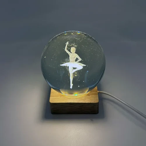 Ballerina Crystal Ball LED night light - USB Lamp